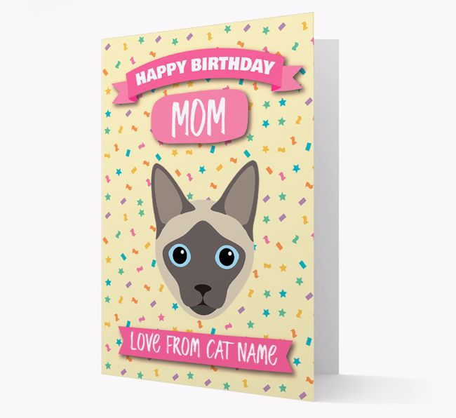 'Happy Birthday Mom' - Personalized {breedCommonName} Birthday Card